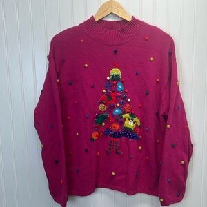 Vintage 1999 Marissa Christina Christmas Mock‎ Neck Sweater Sz L
